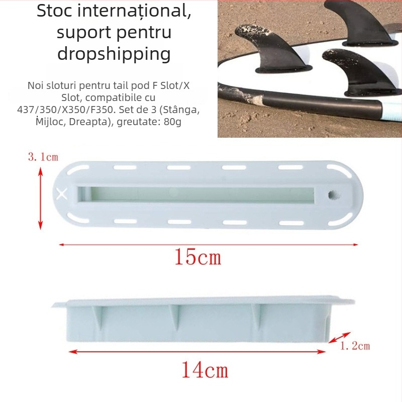 Box fin pentru placă de surf cu sloturi F și X, cutie pentru coadă rudder, PVC, potrivire universală