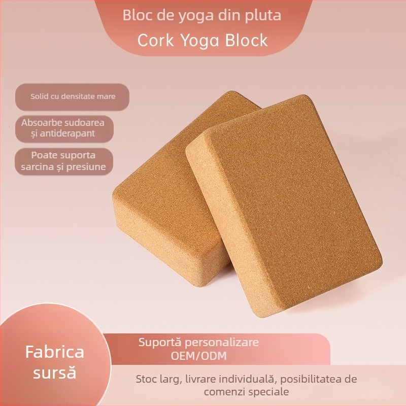 Bloc de yoga din plută - densitate înaltă, antiderapant, 750 g, pentru yoga și fitness