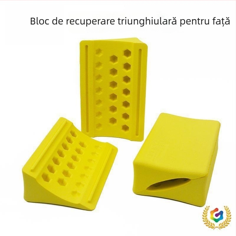 Bloc de yoga cu nervuri triunghiulare, EVA de înaltă densitate, 420 g, cu logo gravat, pentru studiouri și practică acasă