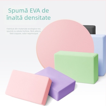 Bloc de yoga EVA – bloc solid de înaltă densitate pentru începători, destinat mișcărilor de dans; Material: EVA; Greutate: 200 g; Categoria: bloc de yoga