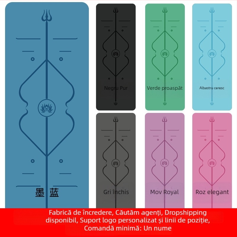 Saltea de yoga PU, absorbantă de transpirație, antiderapantă (grosime 5mm; greutate 3500g; personalizabilă; etichetă privată)