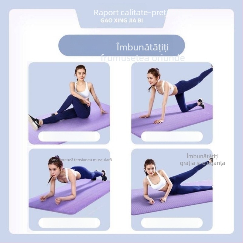 Covor de yoga antiderapant pentru bărbați și femei, pentru începători, utilizare acasă