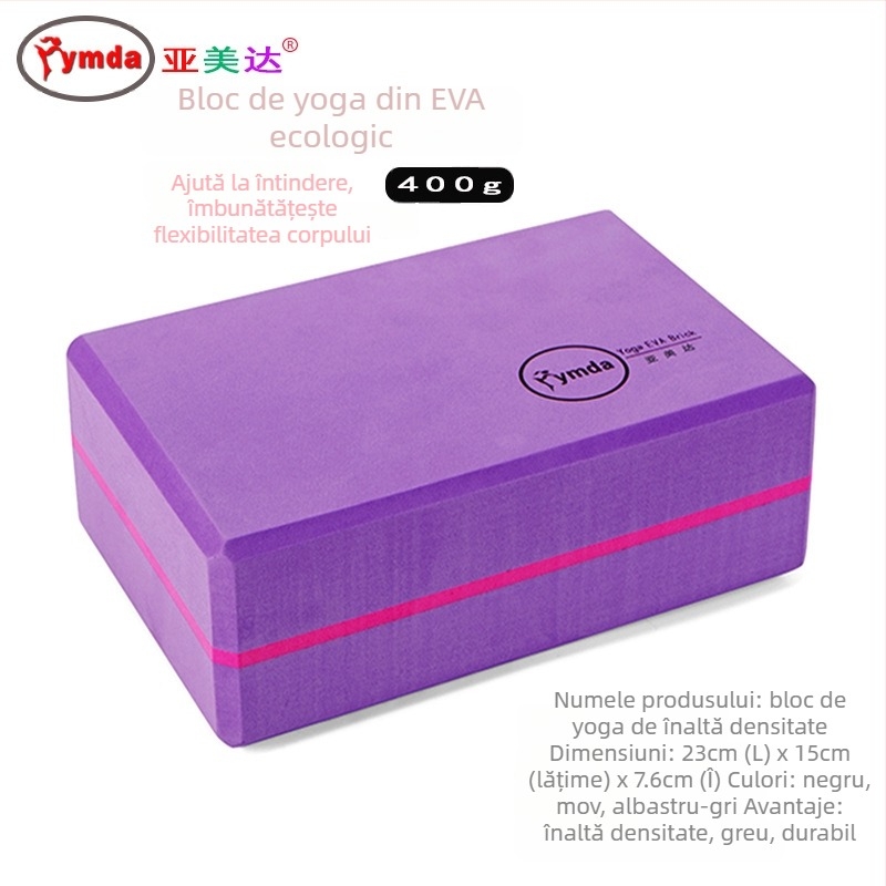 Bloc de yoga EVA din spumă, 400 g, brand Yamada YMDA, model 2025726, pentru fitness, definire corporală și dans