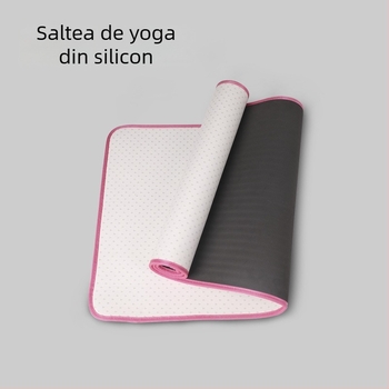 Covoraș de yoga, TPE, 6/8 mm, 1,2 kg, textură antiderapantă cu puncte de silicon