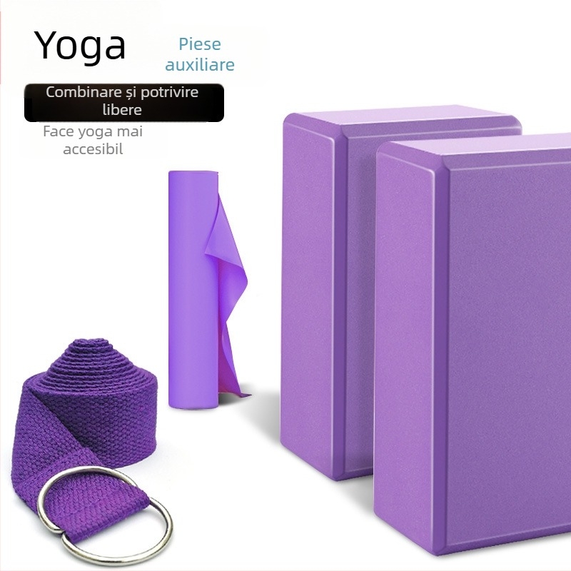Set bloc yoga și bandă de întindere – EVA Material, Cod Fzj-5, Pentru începători
