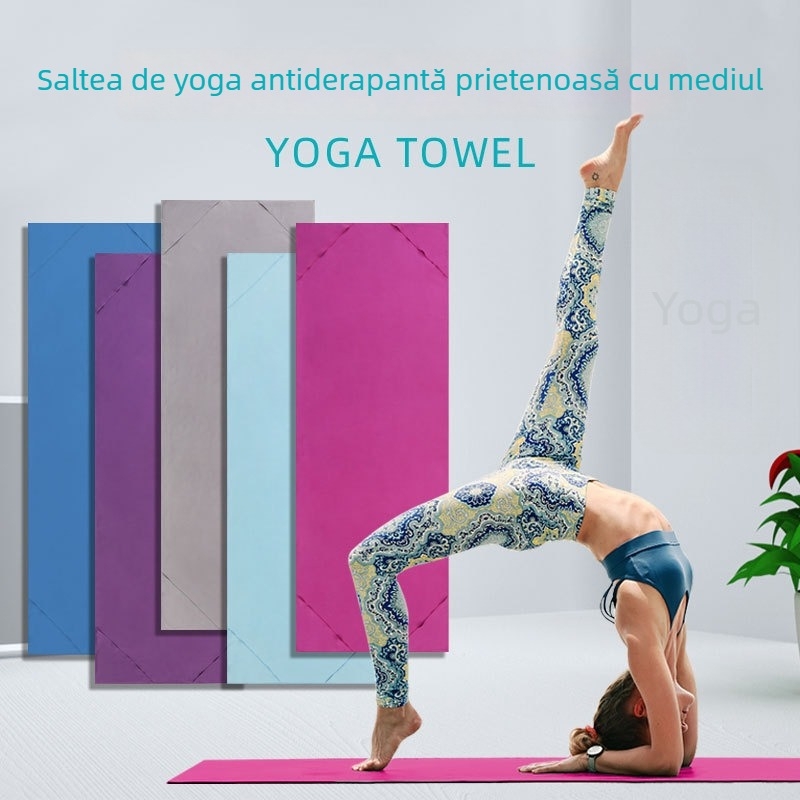Prosop de yoga pentru covoraș cu logo personalizat, 85% poliester, 200 g, absorbție a transpirației, prosop sport rezistent