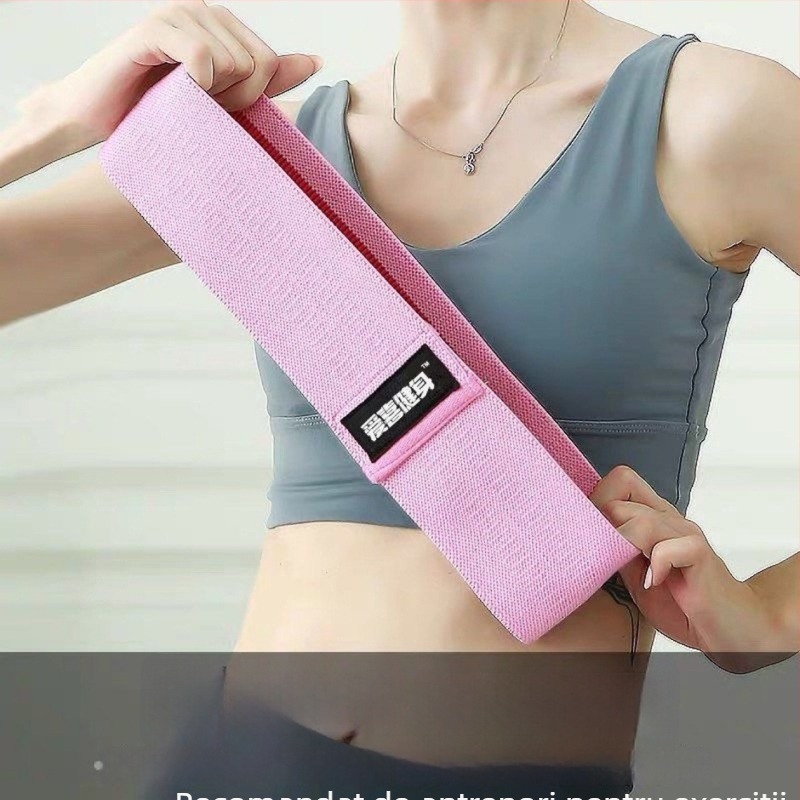 Rice Flowers set yoga cu bandă de rezistență — inel șold, inel pentru fandări, benzi elastice de rezistență