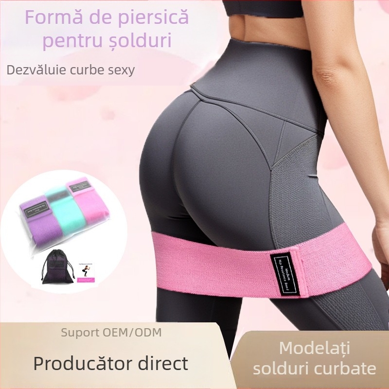 Dazzling Curea de Rezistență din Latex cu Inel de Șold pentru Antrenament de Fese, Genuflexiuni și Yoga – Antiderapantă