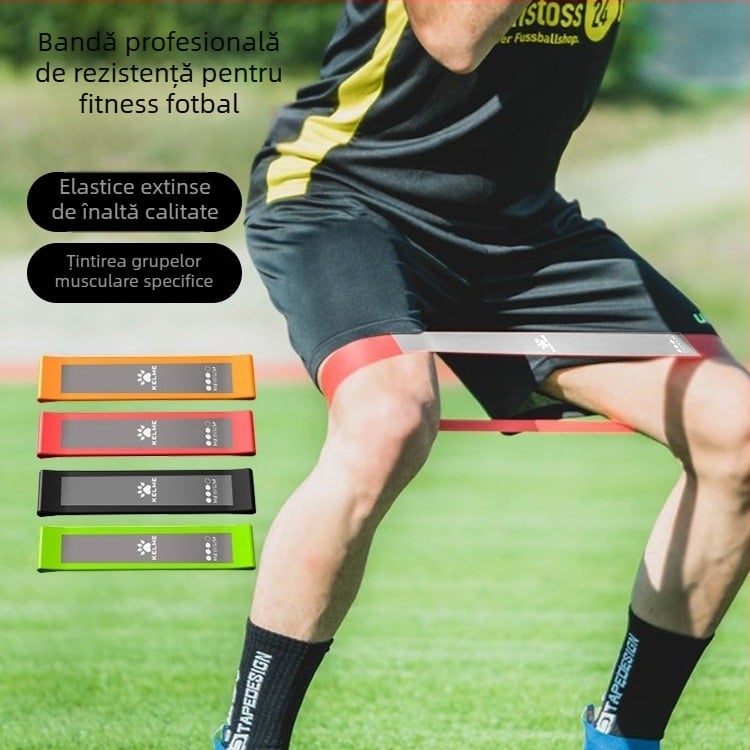 Kalmei Bandă de rezistență pentru fotbal, bandă de antrenament pentru forță și reabilitare, bandă elastică de fitness pentru bărbați și femei, bandă de întindere