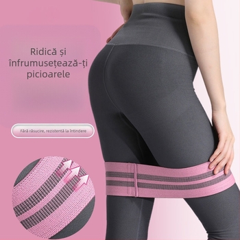 Bandă de rezistență pentru yoga și genuflexiuni, antialunecare, pentru ridicarea feselor — material: poliester bumbac latex; marcă Double Power