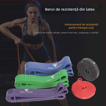 Bandă de rezistență din latex cu inel de tracțiune pentru fitness