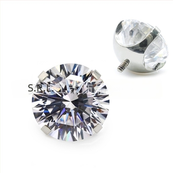 RAYAHJ Cercei din titan cu Moissanite, montură gheară (claw), G23 (ASTM F136), Unisex, Design simplu