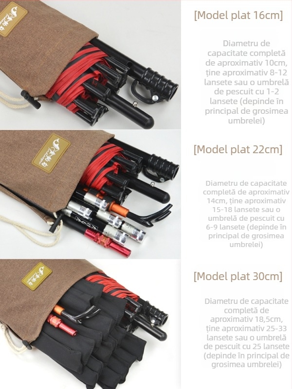 Geantă din pânză pentru echipament de pescuit cu compartimente pentru undițe și umbrele, depozitare integrată, îngroșată, rezistentă la uzură, ușoară (Brand: Other; Material: Silk flower)