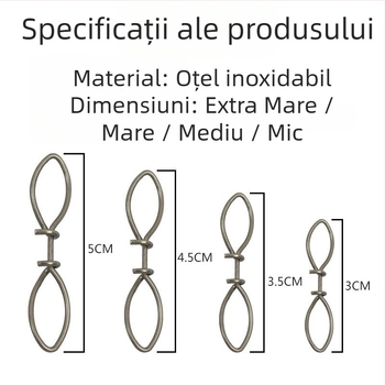 DSNY conector rapid din oțel inoxidabil pentru pescuit marin, cu cârlig cu două capete