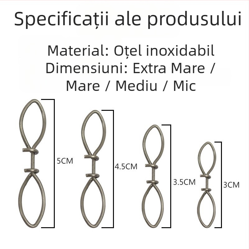 DSNY conector rapid din oțel inoxidabil pentru pescuit marin, cu cârlig cu două capete