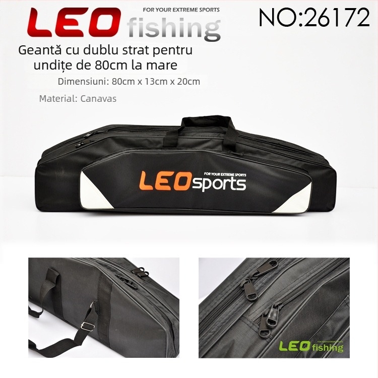 Geantă pentru pescuit marin – buzunar cu două straturi; pânză; pentru încărcarea momelilor și montarea liniei, undiței și tamburului; nu este impermeabilă