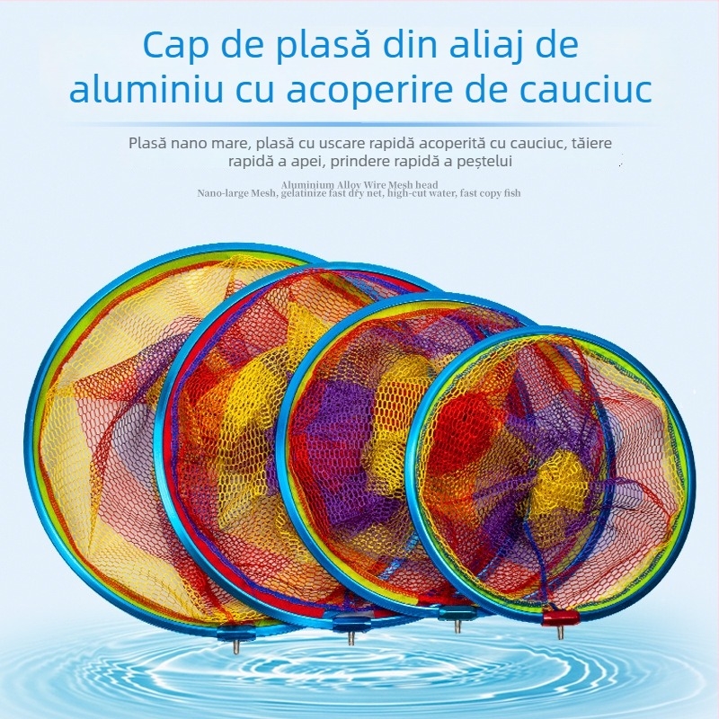 Capă pentru plasă de pescuit din aliaj de aluminiu, cu strat adeziv anti‑agățare, echipament de pescuit în aer liber