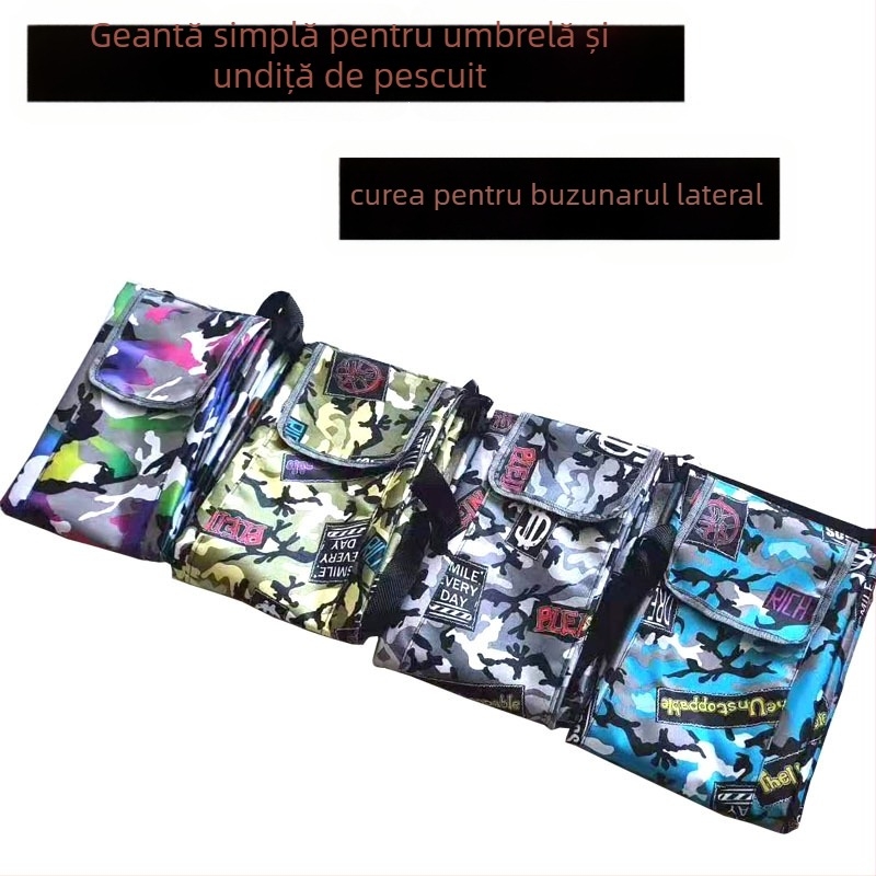 Geantă pliabilă din tarpaulin pentru echipament de pescuit: undițe și umbrele