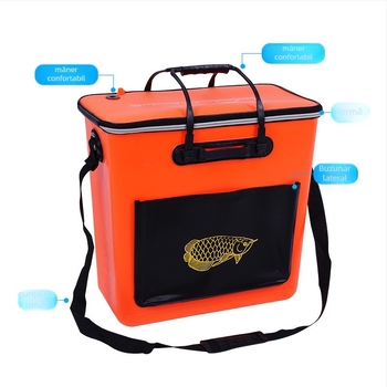 Galeată pliabilă pentru pești vii, ranforsată, material EVA, turnare integrată | Nine Carp Lake