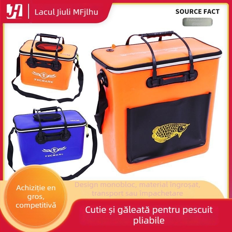 Galeată pliabilă pentru pești vii, ranforsată, material EVA, turnare integrată | Nine Carp Lake