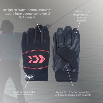 Mănuși de pescuit de iarnă, căptușite cu fleece, pentru pescuit pe gheață, pentru utilizare în exterior