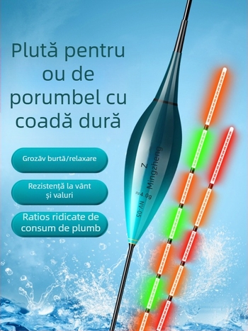 Plută de pescuit pentru caras cu iluminare nocturnă electronică, sensibilitate la mușcătură ridicată, schimbare de culoare, utilizare zi-noapte — material nano plută, Mingzheng fishing tackle