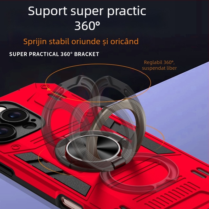 Husă pentru telefon cu inel pentru prindere și acoperire completă – TPU, turnare prin injecție, personalizabilă