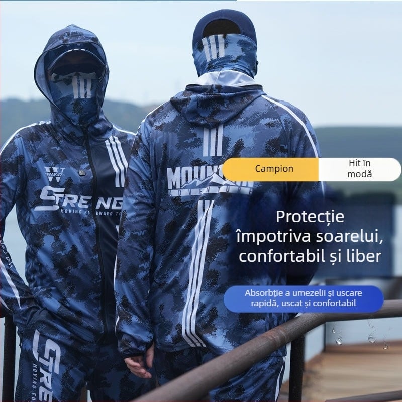 Îmbrăcăminte de pescuit de vară: respirabilă, impermeabilă, protecție UV, poliester, unisex