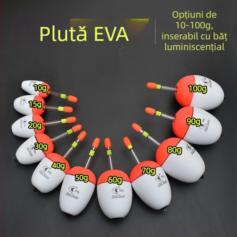 Float de pescuit cu drift vertical • Spumă EVA • Inserție fosforescentă • Brand: Fishing Reiki