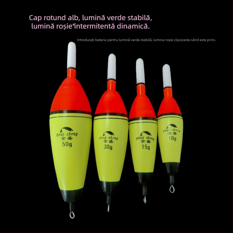 Plută electronică externă pentru pescuit în mare, EVA, schimbare de culoare, clipire, tip oliv lung Abo plută