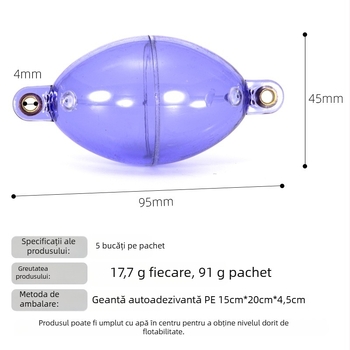 Plută de pescuit cu șapte stele, umplută cu apă, din plastic, coadă scurtă, burtă mare, TOPly