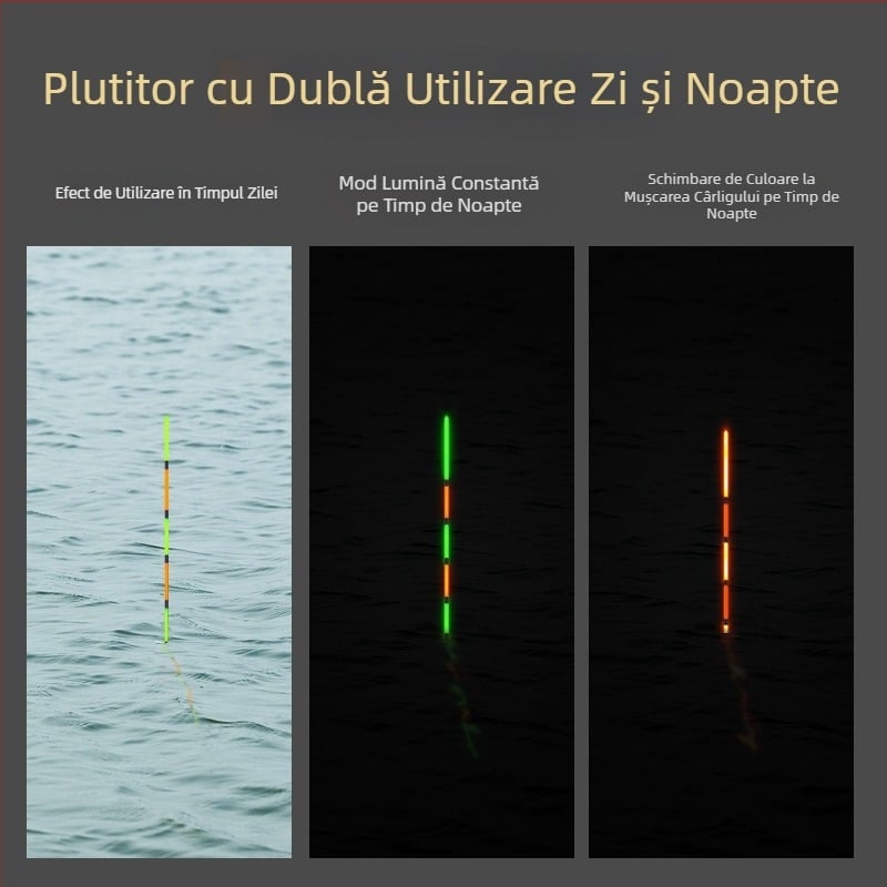 Plută electrică de pescuit cu schimbare de culoare și iluminare, senzor de gravitație, utilizare zi și noapte, nano-material
