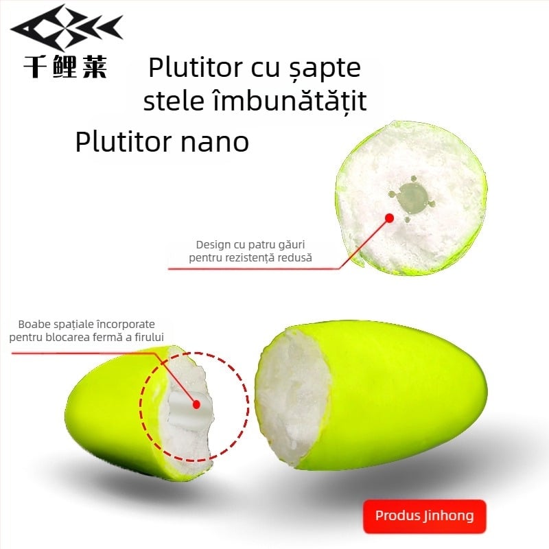 Set de linie principală de pescuit lucrat manual, cu plută tradițională cu șapte stele și un singur cârlig