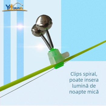 Clopot de alarmă pentru undiță — design cu dublu sunet, tinplate, Yiquan