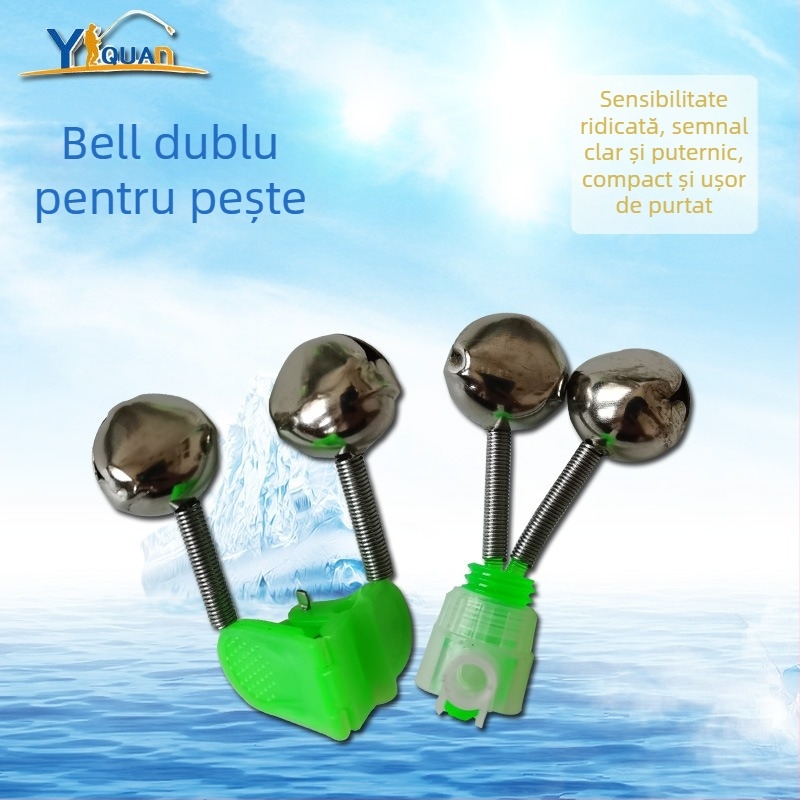 Clopot de alarmă pentru undiță — design cu dublu sunet, tinplate, Yiquan