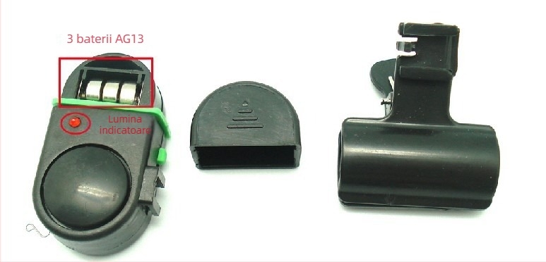 Alerter pescuit impermeabilă cu semnal sonor și luminos pentru undițe marine, de coastă și aruncare