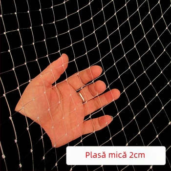 Cap de plasă pentru pescuit, plasă fină cu țesătură profundă, din fir de pescuit, fără inel