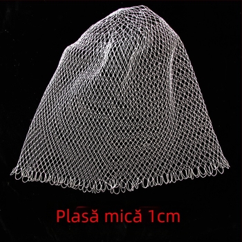 Cap de plasă pentru pescuit, plasă fină cu țesătură profundă, din fir de pescuit, fără inel