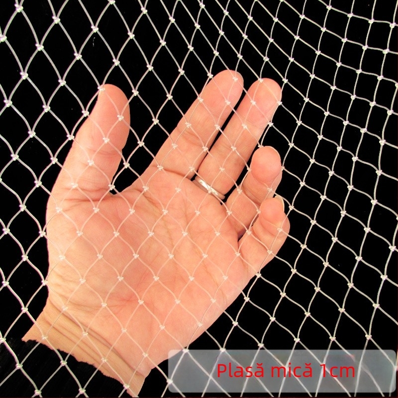 Cap de plasă pentru pescuit, plasă fină cu țesătură profundă, din fir de pescuit, fără inel