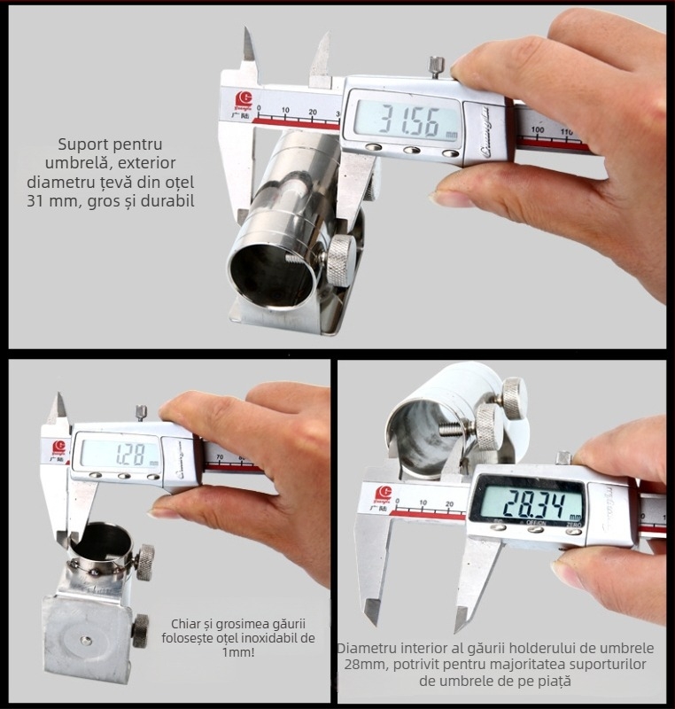 Suport umbrelă pescuit din oțel inoxidabil – tip insert, universal, construcție îmbunătățită, model 42752