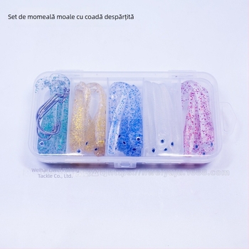 Set de năluci moi cu coadă în formă de furcă, fluorescente în întuneric, pentru pescuit la mare și apă dulce bass