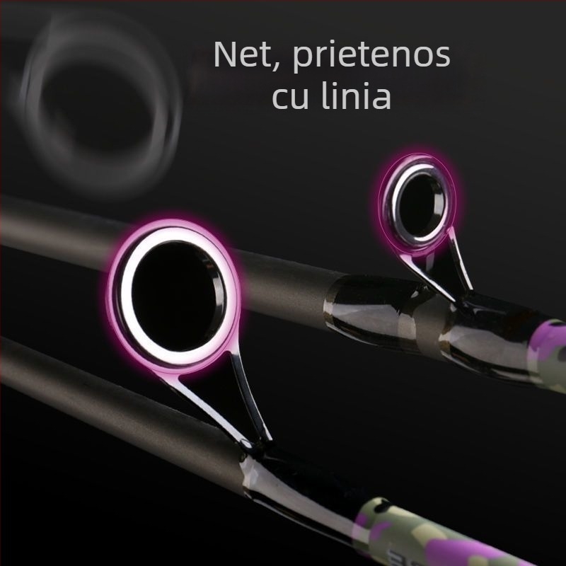Hasda Set de undițe pentru năluci la distanță — Carbon ultra-rezistent, mâner tip pistol și mâner drept, tambur de tip picătură de apă