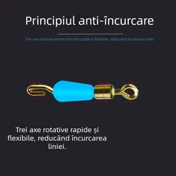 Clip din silicon anti-încurcare pentru sub-linie, cu conector pin și inel în formă de 8, pentru accesorii de pescuit