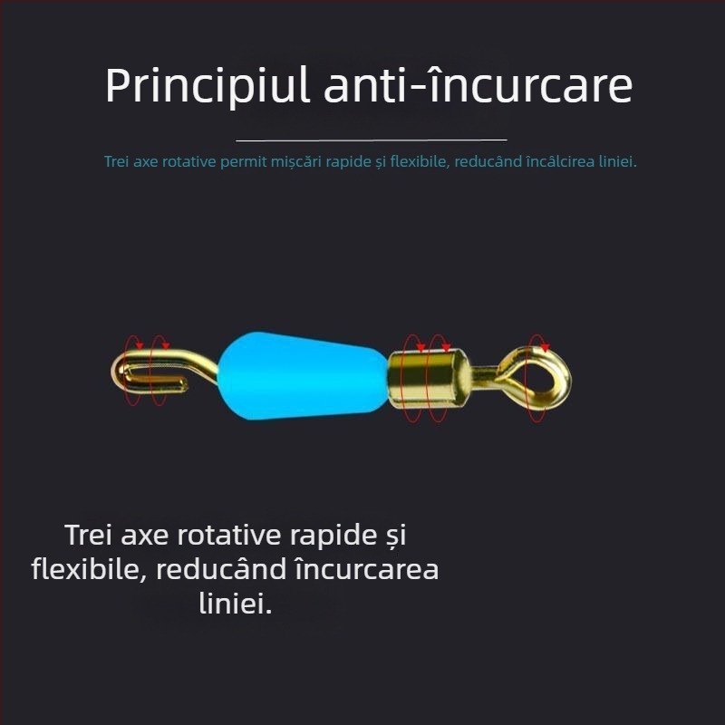 Clip din silicon anti-încurcare pentru sub-linie, cu conector pin și inel în formă de 8, pentru accesorii de pescuit