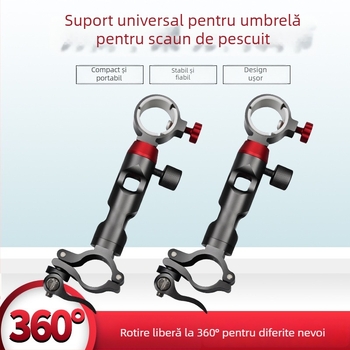 YUNG YICK Suport de umbrelă pentru scaun de pescuit din aluminiu – prelungit, universal, cu rotație multiplă