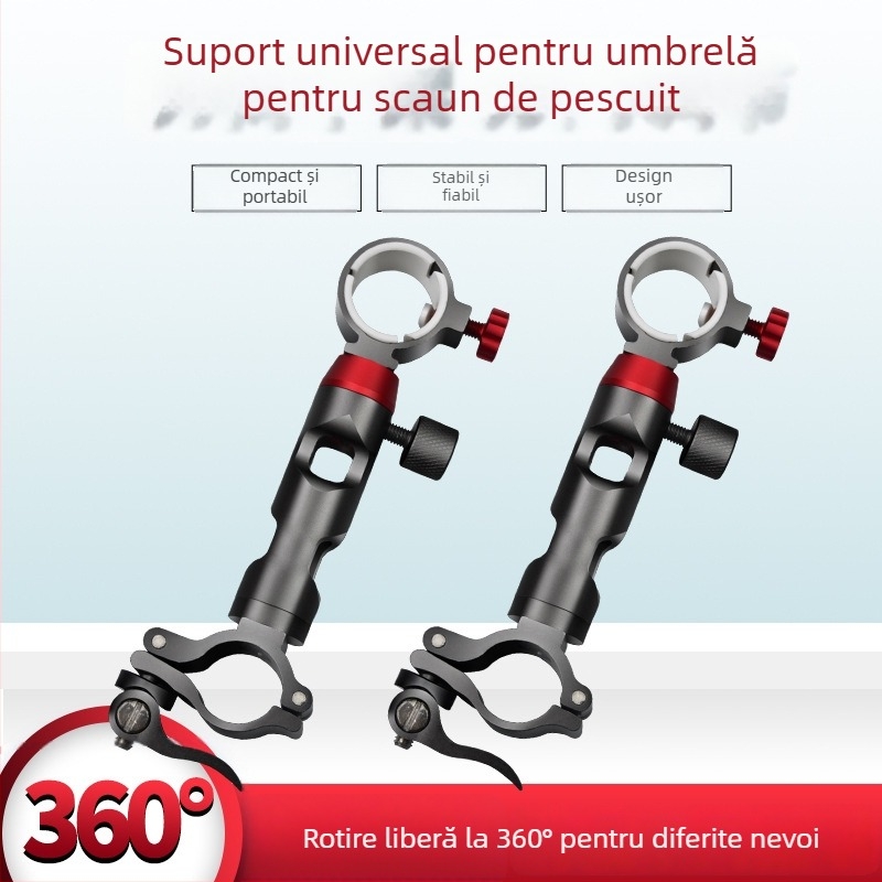 YUNG YICK Suport de umbrelă pentru scaun de pescuit din aluminiu – prelungit, universal, cu rotație multiplă