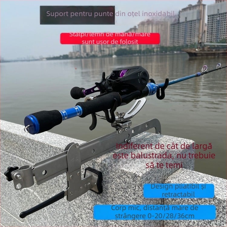 Suport pentru undițe Hunting pentru barcă, pliabil, rotire multidirecțională, oțel inoxidabil, alimentare cu baterie