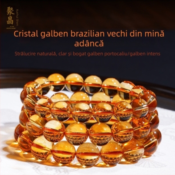 Mărgele citrin libere, rotunde, 7A, prelucrate prin șlefuire și lustruire, componente semi-fabricate pentru bijuterii DIY