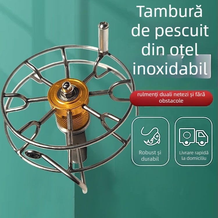 Mulinetă de pescuit spinning din oțel inoxidabil; construcție metalică; origine Sichuan; ambalaj: 1