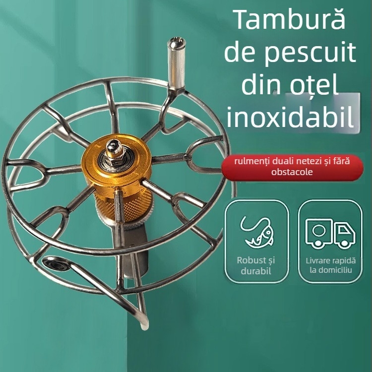 Mulinetă de pescuit spinning din oțel inoxidabil; construcție metalică; origine Sichuan; ambalaj: 1